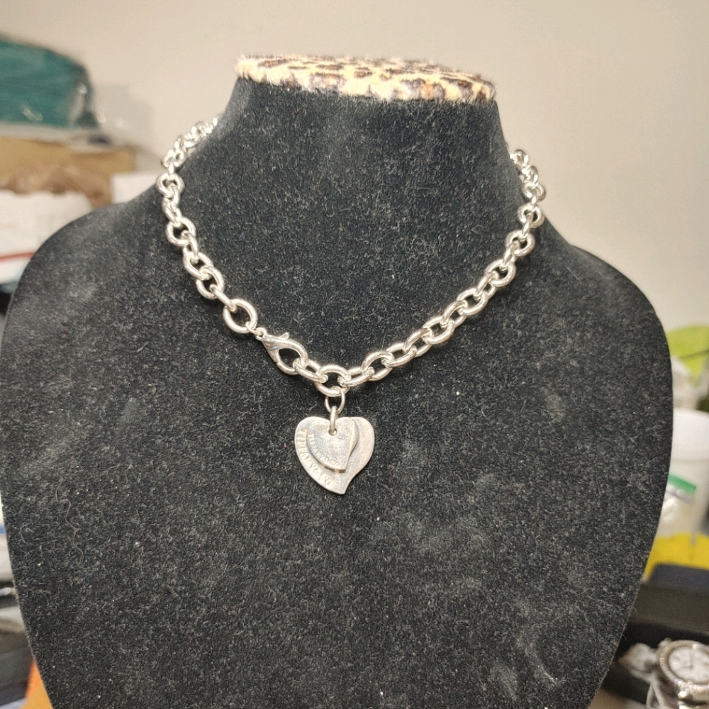 Tiffany double heart choker